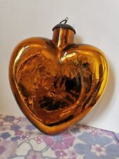 Vintage Large Mercury Glass Witch Ball, Heart Shaped Witches Ball, Hanging Decor picture