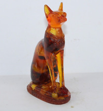 RARE ANCIENT EGYPTIAN ANTIQUE Bastet  Cat Bast Statue Amber Stone Egypt History picture