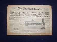 1944 SEP 7 NEW YORK TIMES - AMERICANS SMASH WAY ACROSS THE MOSELLE - NP 6616 picture