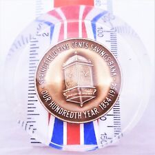 1854-1954 Springfield Five Cents Savings Bank 100th Year Lucite Paperweight VTG picture