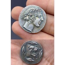Ancient Greek Coin Lion from Leontini - Silver Plated Tetradrachm 24mm picture