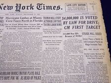 1945 SEPT 16 NEW YORK TIMES $4,000,000 IS VOTED BY UAW FOR GM IST TARGET- NT 297 picture
