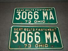 1973 Ohio Automobile License Plate Set Pair 3066-MA picture