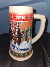1993 Anheuser-Busch Ceramic Beer Stein Mug Hometown Holiday Clydesdales  picture