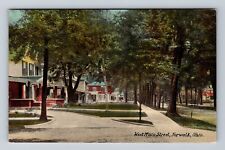 Norwalk OH-Ohio, West Main Street, Residential Area, Antique Vintage Postcard picture