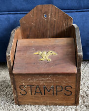 Vintage Country Kitchen Wood Stamps Wall Hanger Box Eagle Distressed picture
