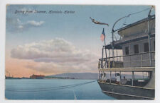 Vintage postcard-Diving from Steamer -Honolulu Harbor -free shipping picture