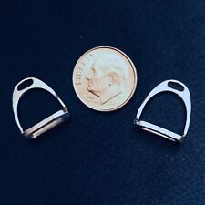 SULSER SADDLERY Traditional 1:9 FILLIS ENGLISH STIRRUPS (No-Tread Style) SILVER picture