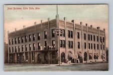 Little Falls MN-Minnesota, Hotel Buckman Advertising, Vintage c1908 Postcard picture