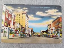 Macon GA 1940s Cherry Street View Shops Old Cars Signs Vtg Postcard picture