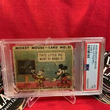 1935 Mickey Mouse Gum Card Type II This Little Pig.. #51 Walt Disney PSA PR 1 picture