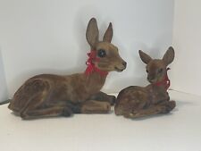 Vintage Heissner Flocked Doe And Fawn picture