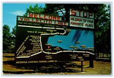 c1960 Entrance Vallecito Lake Signage Map Durango Colorado CO Unposted Postcard picture