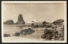 Greetings From Cannon Beach Oregon RPPC Vintage Real Photo Postcard Posted 1945 picture