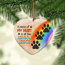 Personalized A Piece Of My Heart Is At The Rainbow Bridge Ornament, Pet Memorial picture
