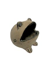 Vintage Handmade Native American Cochiti Tribe Pueblo Pottery Open Mouth Frog picture