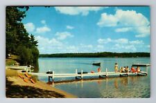 Oscoda MI-Michigan, General Greetings, Swimming, Sunbathing, Vintage Postcard picture
