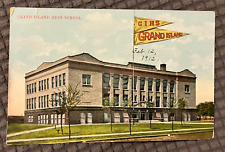 Antique Postcard - Grand Island High School Nebraska from 1912 - Made in Germany picture