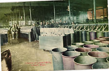 Interior of Lowell Cotton Mill Lowell MA Divided Postcard c1910 picture