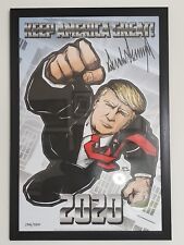FRAMED Donald Trump Official Numbered Poster + Campaign Buttons, Bills & Cards. picture