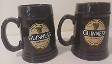 Lot Of Two Guiness Black Ceramic Beer Steins Mugs DesignPac picture