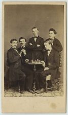 Switzerland. CDV circa 1869 A. Reymond, Le Brassus. Game of chess. Names on back. picture
