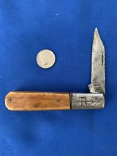 Antique Russell Saw Cut Bone Daddy Barlow Pocketknife c.1884-1933 picture