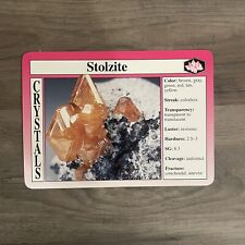 Stolzite 34*07 Crystals Treasures Of The Earth Grolier Geology Fact Card picture