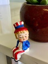 Vintage Japan Lefton Uncle Sam Patriotic Boy Bench Shelf Sitter ***SEE PICS picture