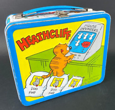 Vintage 1982 Aladdin Heathcliff Metal Lunchbox Mouse Invaders Cartoon 7