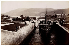 James Valentine, Scotland, The Caledonian Canal at Fort Augustus Vintage Albumen picture