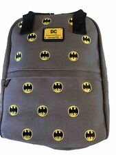Loungefly DC Comics Batman 80th Anniversary Gray Canvas Embroider Backpack picture