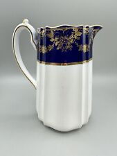 Antique Wedgewood Cobalt Blue Gold Coffee Pot Pitcher Victorian Georgian 1890s picture