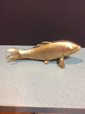 Vintage Koi Fish Statue Large Brass 10
