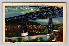 High Bridge KY-Kentucky, Moonlight Scene of High Bridge Train, Vintage Postcard picture
