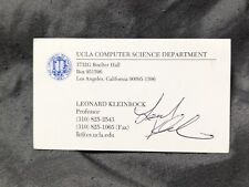 Leonard Kleinrock Autograph Business Card ARPANET Internet Pioneer  picture
