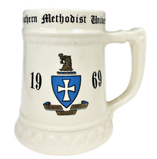 Southern Methodist University Ceramic Stein Cup Vtg 1969 Shield Crest Alton Logo picture