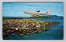 San Francisco CA-California, United Air DC8 Jet Transportation Vintage Postcard picture