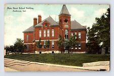 Postcard Indiana Anderson IN Maine Street School Building 1910 Posted Divided picture
