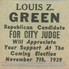 1939 Louis Z Green City Judge Binghamton Broome County New York Republican Party picture