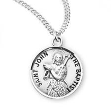 Saint John the Baptist Round Sterling Silver Medal Size 0.9in x 0.7in picture