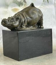 Little Hippo Mother Animal Bronze, signed Milo Home Office Ddecor DEAL picture