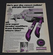 1971 Print Ad Give your chick the Hornies Cyclone Super Header Mufflers Pinup picture