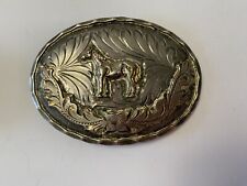 Vintage Western Horse Silver Buckle picture