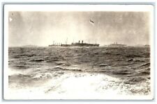c1920's USS Colorado SS Leviathan British US Navy Convoyed RPPC Photo Postcard picture