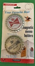 BUDWEISER MICHELOB Lager Beer Magnet Note MEMO Holders Made USA  Vintage picture