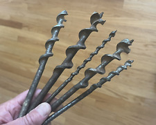 Lot of 5  Vintage Antique Auger  Bits Hand Brace Drill Wood Bits ... rusty picture