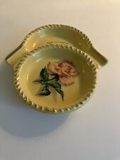Vintage Holley Ross Pennsylvania Dutch Country Ashtray Yellow 22k Gold Trim picture