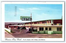 c1950 Mission Bay Motel Entrance View Restaurant Car Park San Diego CA Postcard picture