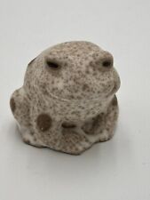 Vintage Pottery Spotted Beige Brown Frog Toad Figurine Textured Cottage 70’s picture